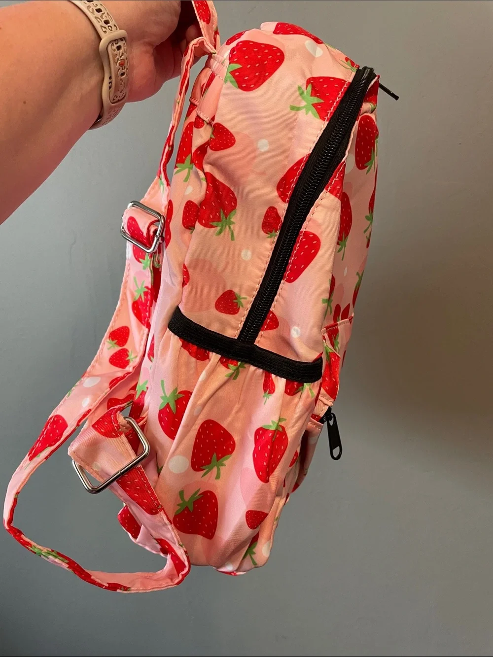 Kids Strawberry Print Pink Backpack - NWOT